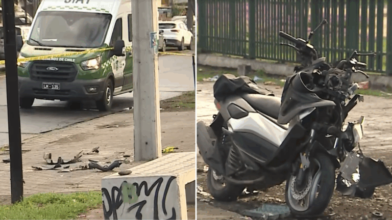Hombre murió tras perder el control de su motocicleta y chocar contra un poste en Pedro Aguirre Cerda