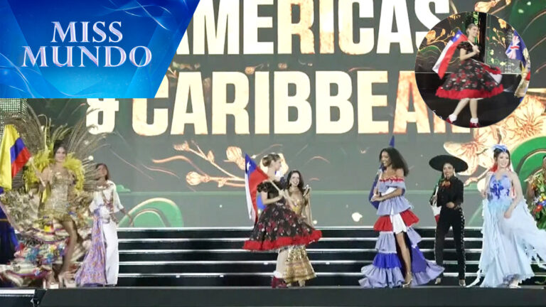 ¡Como Carmela! Ignacia Fernández hace su primera aparición en la final del Miss Mundo