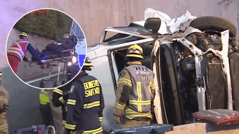 Accidente en Costanera Norte: Van con 17 pasajeros se volcó y mantiene suspendido el tránsito