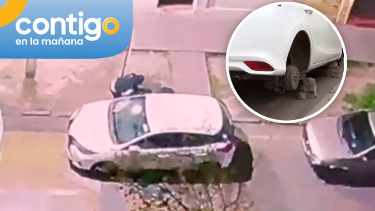 Lo denominan “la hora caliente”: Cámaras registraron descarado robo de ruedas en San Miguel