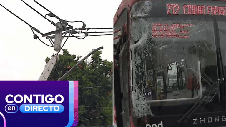 Bus Red chocó contra poste en Conchalí y dejó sector sin luz: Pasajeros resultaron con lesiones leves