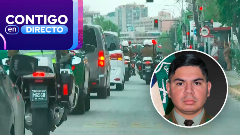 Entregan cuerpo de carabinero asesinado en Lo Espejo: Cortejo fúnebre va en camino a iglesia institucional