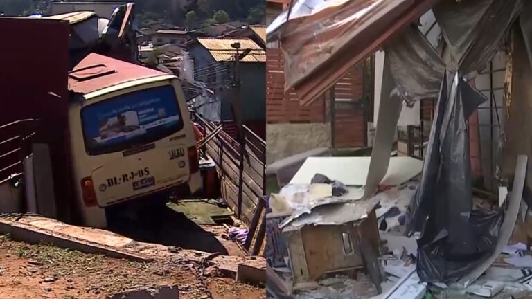 VIDEO | Bus desbarranca y termina incrustado en una casa en Valparaíso: 