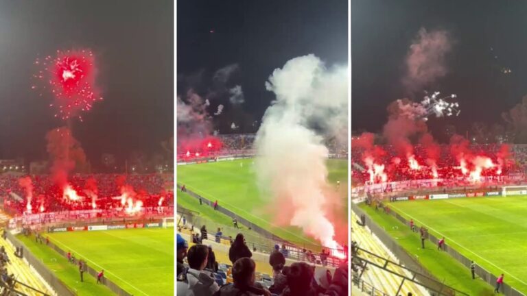 Bengalas y pirotecnia: Suspendieron partido de la U vs Everton por graves incidentes en el estadio