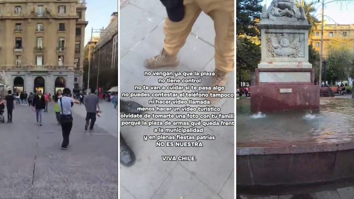 TikToker Claims Foreigners Took Over Santiago's Plaza de Armas and Attacked Him