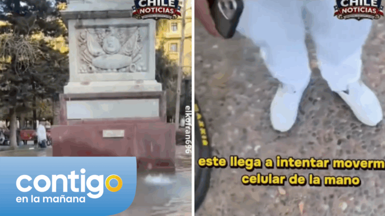 VIDEO | Tiktoker encaró a sujetos que lo sacaron de la Plaza de Armas de Santiago: “¿Ustedes la llevan acá?”