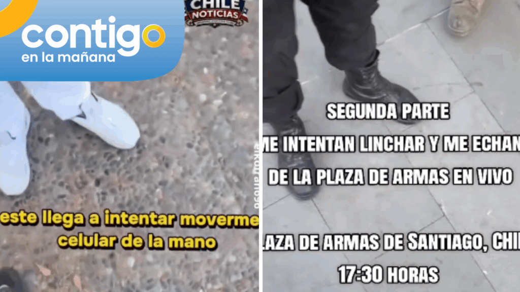 Tiktoker que grababa en la Plaza de Armas de Santiago fue amenazado y expulsado: Afirma que lo siguieron
