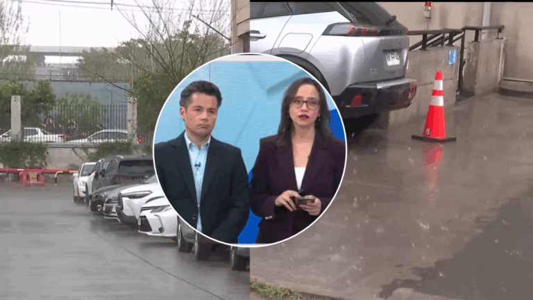VIDEO | Así se vive la intensa lluvia en Chilevisión: Hasta granizos comenzaron a caer en centro de Santiago