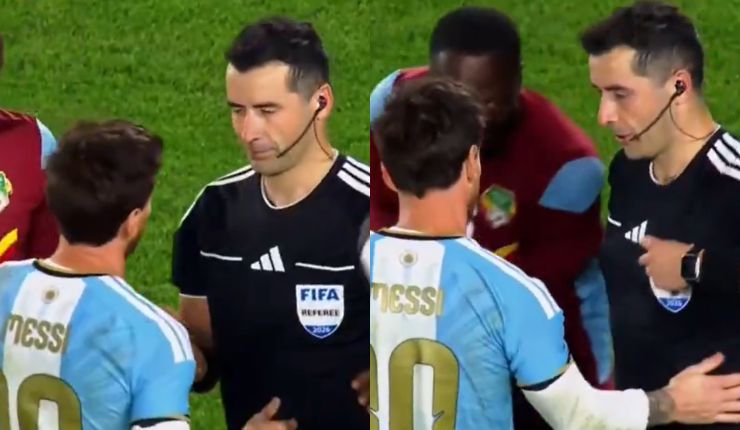 Árbitro Fernando Véjar regaló sus tarjetas a Messi en su despedida: La Pulga no se las quedó