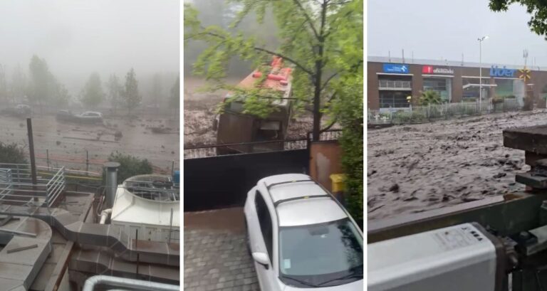 Emergencia en Las Condes: Lluvias provocan inundaciones y arrastran vehículos en zona oriente