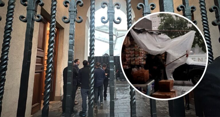 VIDEO | Granizada moviliza a La Moneda: Intensa lluvia obliga a cerrar patio del Palacio Presidencial