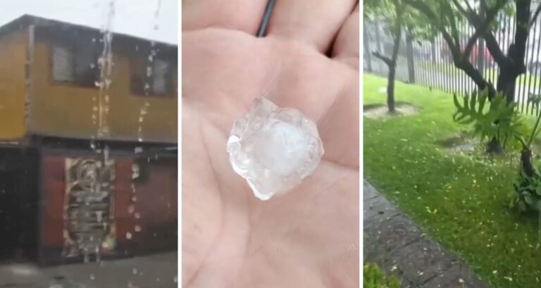 VIDEO | Granizada en Maipú y San Bernardo: Reportan calles anegadas en 15 minutos