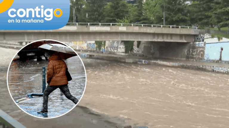 Tormenta eléctrica llega con fuerza a la RM: Así creció el caudal del río Mapocho