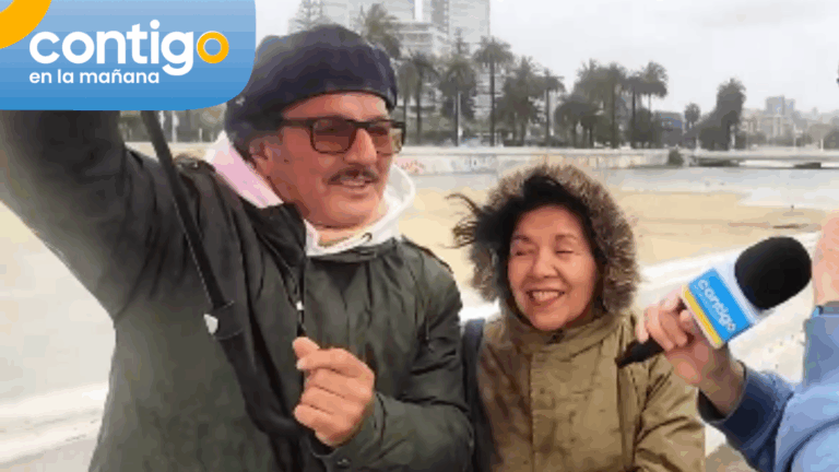 ¡En medio de la tormenta! Pareja viñamarina salió a pasear por la costa para celebrar su aniversario
