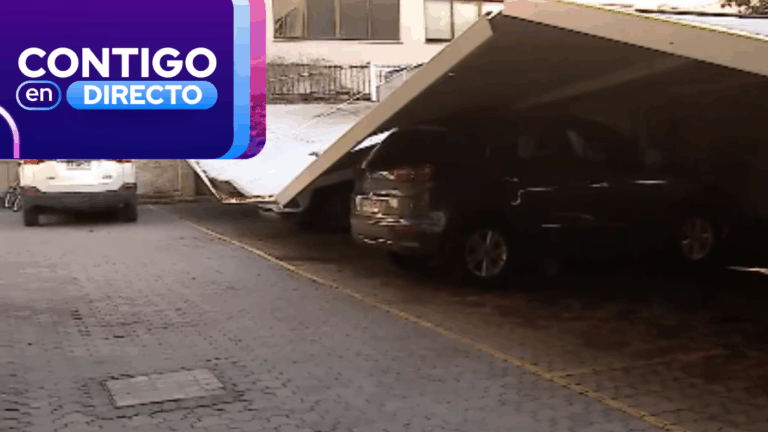 Autos quedaron dañados: Peso de granizos hizo colapsar techo de estacionamiento