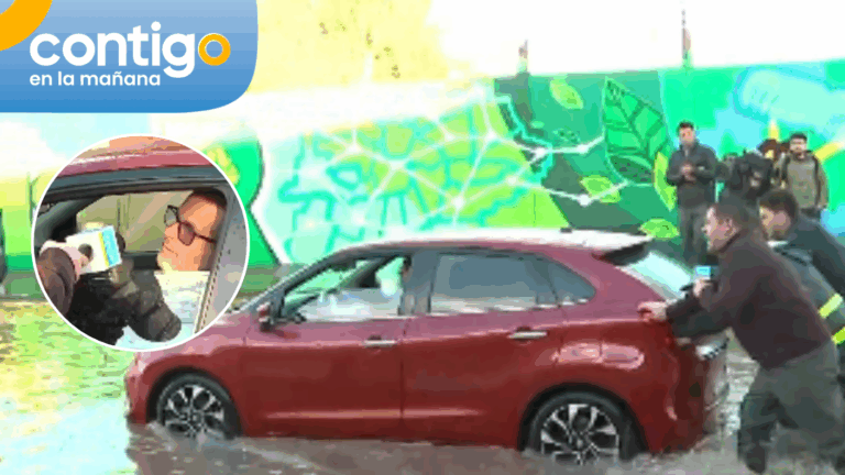 VIDEO | Alcalde y trabajadores ayudaron a mover vehículo atrapado por inundación en San Bernardo