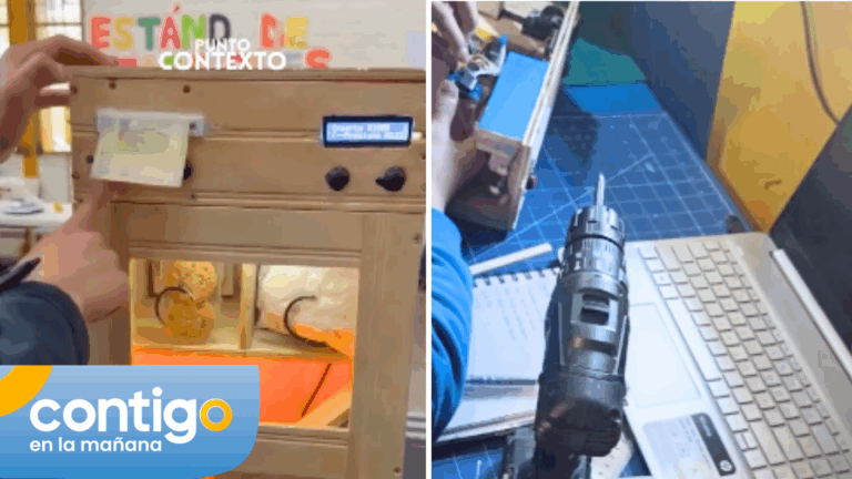 ¡Increíble ingenio! estudiante de 13 años de La Pintana creó máquina dispensadora funcional