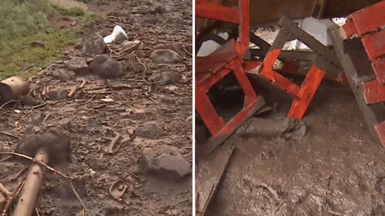 Casas con hasta un metro de barro: Así amaneció el sector de El Arrayán tras deslizamiento por lluvias