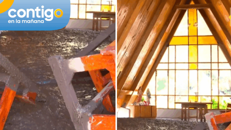 VIDEO | Capilla en El Arrayán quedó repleta de barro tras intensos aluviones y activación de quebradas