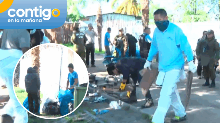 Operativo municipal retira rucos instalados frente a plaza de juegos infantiles en San Bernardo
