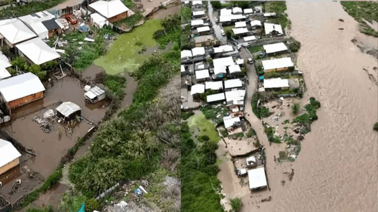 VIDEO | Bajo el agua: Así quedó campamento en El Monte tras desborde del río Mapocho