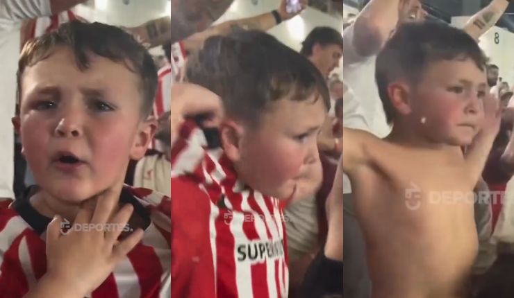 Llorar, gritar y creer: La emoción de un pequeño hincha de Estudiantes tras eliminar a Flamengo