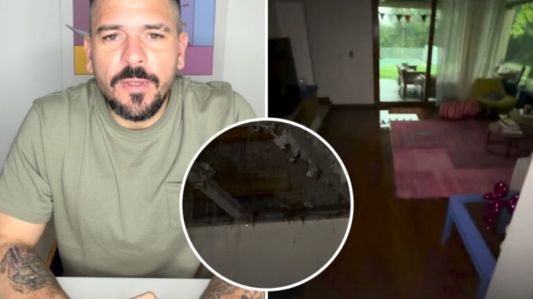 Juan Pedro Verdier sufrió los estragos del temporal: Grabó EN VIVO cómo cedió el techo de su casa por la lluvia