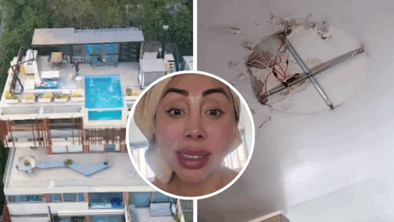 Naya Fácil mostró cómo cae agua del techo de su penthouse tras lluvias: “No sé qué hacer”
