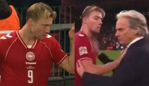 Delantero de Dinamarca le marcó a Portugal, celebró como Cristiano Ronaldo y desafió a DT