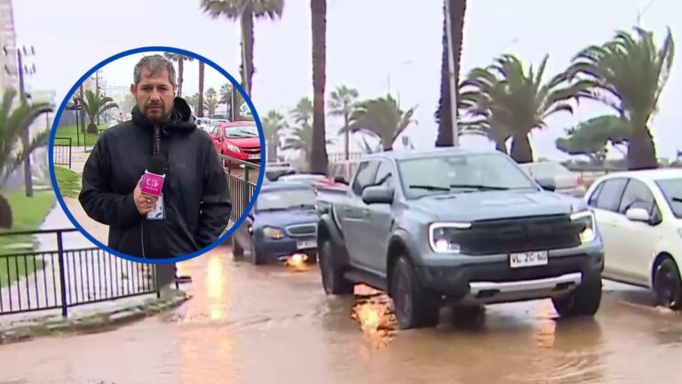Lluvias se desatan con fuerza en Viña del Mar: Precipitaciones ya causan anegamiento de calles