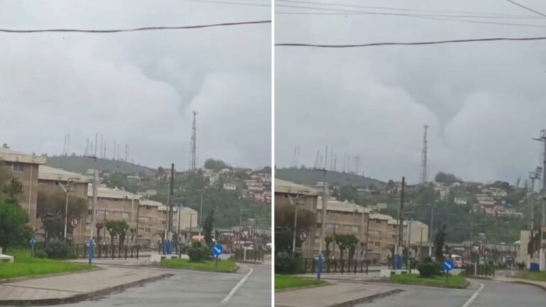 VIDEO | Captan nuevo registro de tromba marina frente a costas de Coronel en medio de intenso sistema frontal