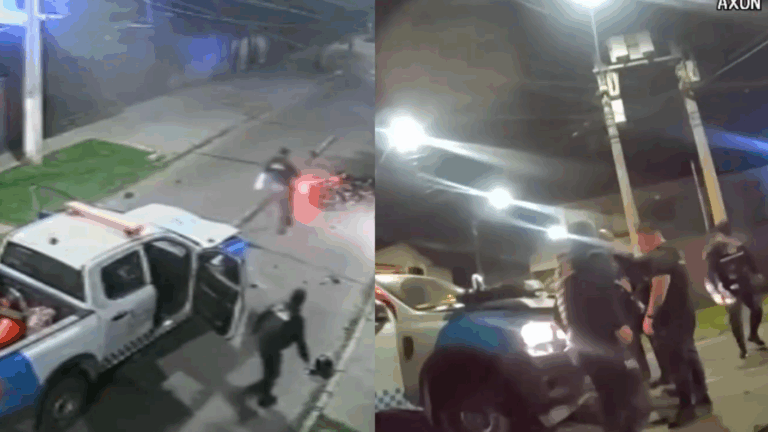 VIDEO | Motociclistas balearon a guardia municipal en persecución: Impactaron de frente con patrulla
