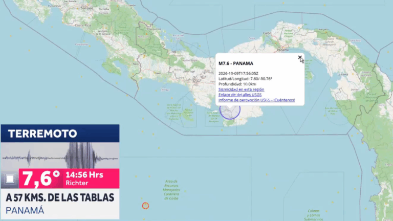 AHORA | Terremoto 7,6 en Panamá: SHOA actualizó advertencia de amenaza de tsunami para Chile