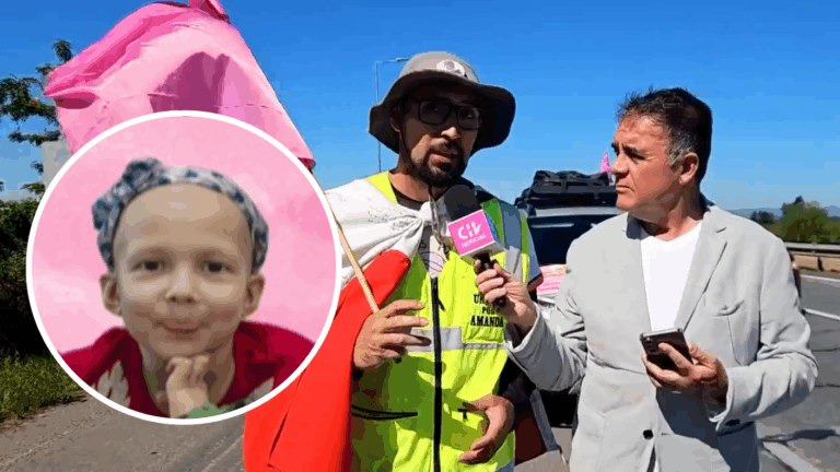 Padre camina desde Chillán a Santiago por tratamiento para su hija: necesita reunir $100 millones