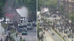 Aniversario del 18-O: Carabineros dispersó marcha que buscaba llegar a La Moneda