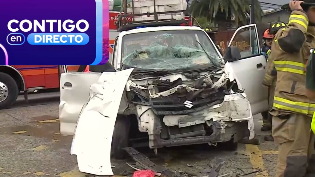 Colisión de alta energía: Choque entre vehículo y camión dejó dos personas lesionadas en Renca