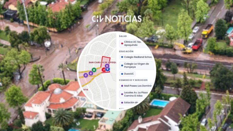 Mapa interactivo: El perímetro del aluvión y los puntos críticos que afectó en Las Condes