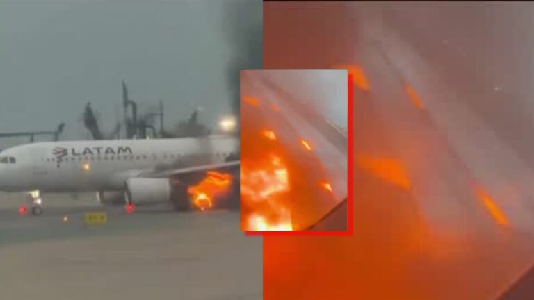 Ala de avión de Latam se incendió en plena pista de aeropuerto de Lima y desató minutos de terror en pasajeros del vuelo