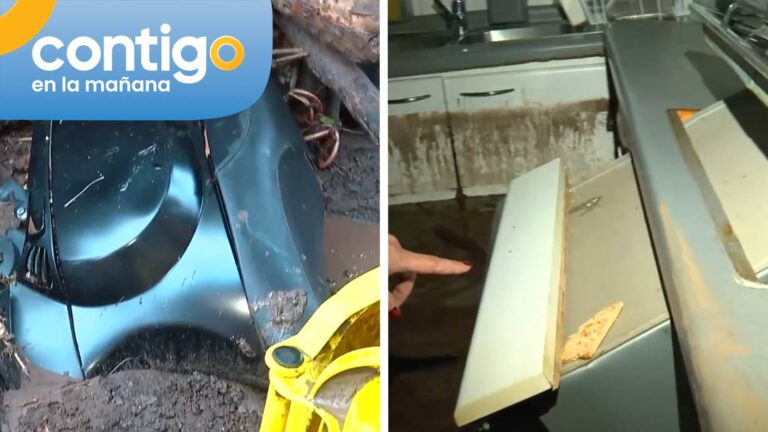 Una moto enterrada en el barro y muebles destruidos: Dueño de casa mostró las consecuencias del aluvión en Las Condes