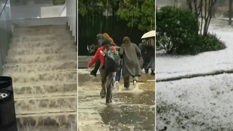 De cascadas dentro de casa a calles anegadas: Los estragos que dejó la fuerte lluvia en Santiago