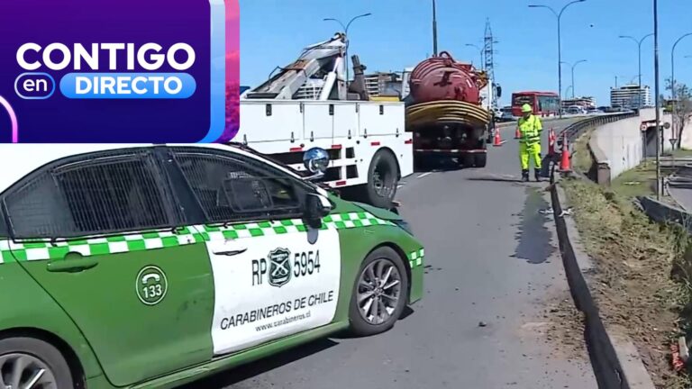 Congestión en Autopista Central: Camión estuvo a punto de desbarrancar por intentar evitar accidente