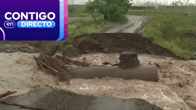 Cerca de 100 personas aisladas por crecida del estero Colina: Agua arrasó con puente de acceso