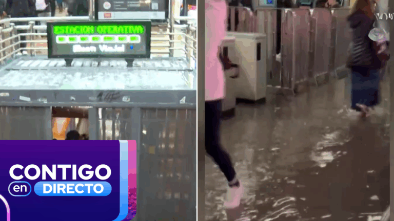 Lluvia en Santiago: Registran inundaciones en estaciones de Metro Pedro de Valdivia e Inés de Suárez