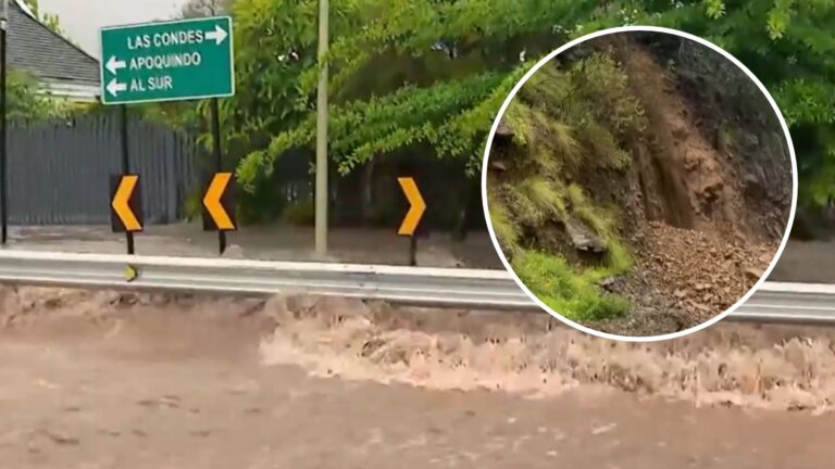 Por fuertes lluvias y peligro de remoción en masa: Estas son las calles y rutas cortadas en Las Condes y Lo Barnechea