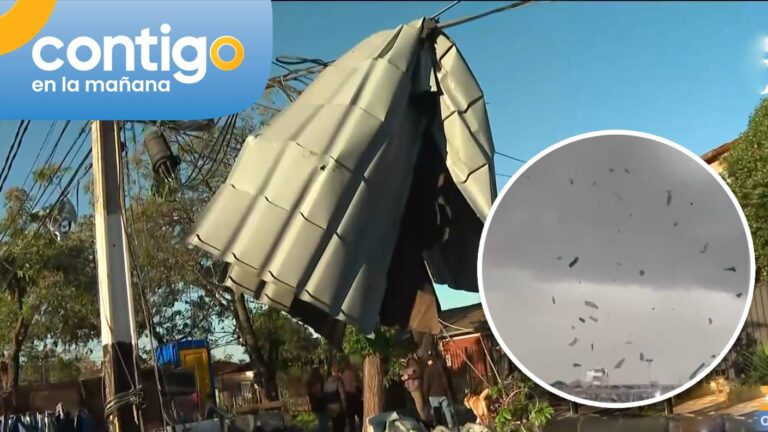 Con planchas colgadas en el tendido eléctrico: Los estragos que causó el tornado en Estación Central