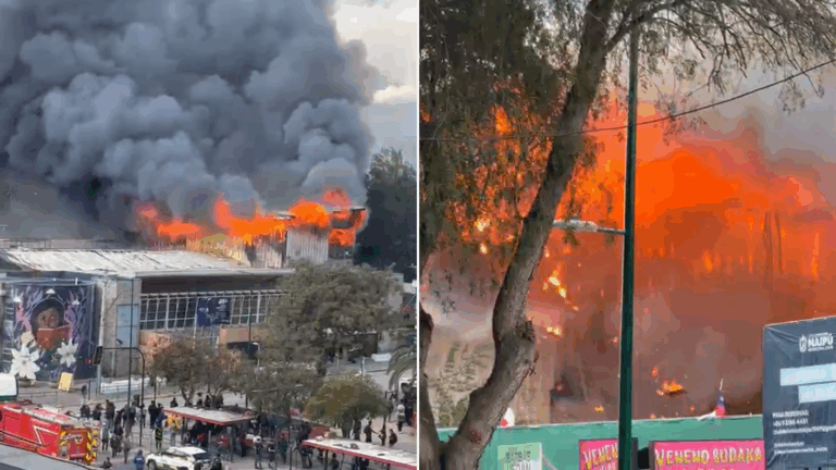 AHORA | Gran columna de humo en Maipú: Incendio consume al Teatro Municipal