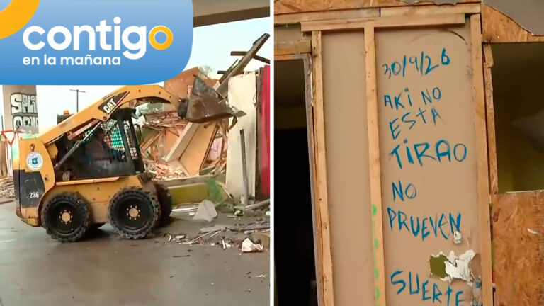 “No prueben suerte”: Encuentran amenazador mensaje en medio de demolición de toma ilegal en Maipú