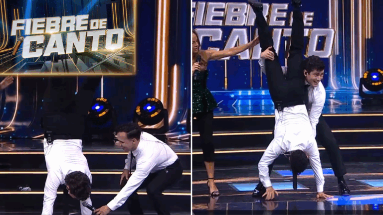 ¡Cantaron hasta de cabeza! Agustín Jr. y Nico Ruiz se lucieron con insólita acrobacia en Fiebre de Canto