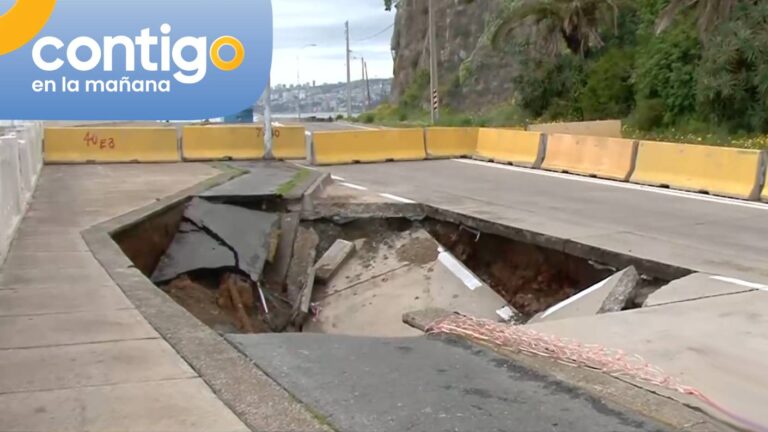 Enorme socavón pone en alerta a vecinos de Valparaíso y pone en riesgo importante ruta